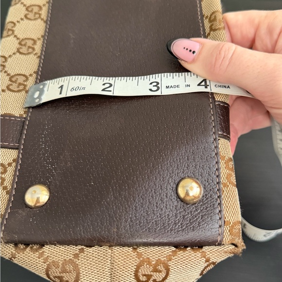 Gucci Vintage Brown Monogram Canvas Shoulder Bag and Dust Bag - Picture 10 of 16